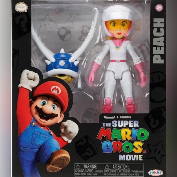 The Super Mario Bros. Movie 5" PEACH Action Figure Series 2 w Blue Shell - Picture 2 of 7
